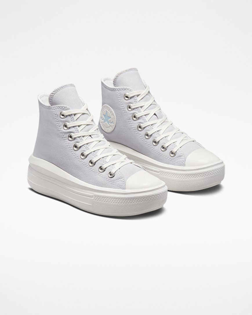 Dámské Boty Na Platformy Converse Chuck Taylor All Star Move Vysoké Fialové Bílé | CZ TDGS03